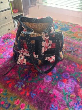 Vera Bradley Patchwork Quilted Tote - Black and Red Accents